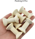 HAHIYO 2Inch 6Pack Natural Wood Unfinished Wooden Empty Thread Spool Smooth - Image 6