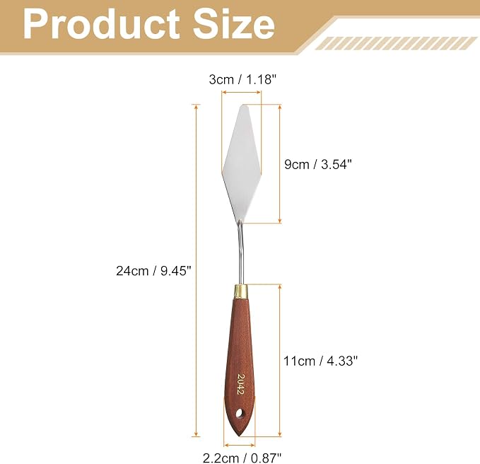 HARFINGTON Palette Knife Painting Tool 3.54" x 1.18" Stainless Steel Teardrop - Image 2