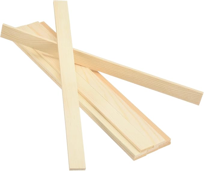 MECCANIXITY 10Pcs Wood Strips Slats, 5/32" x 7/8" x 12" Thin Wood Sticks Flat by MECCANIXITY