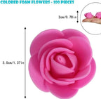 100Pcs Multicolor Foam Rose Heads, Mini Artificial Roses Bulk, Real Touch Fake - Image 2