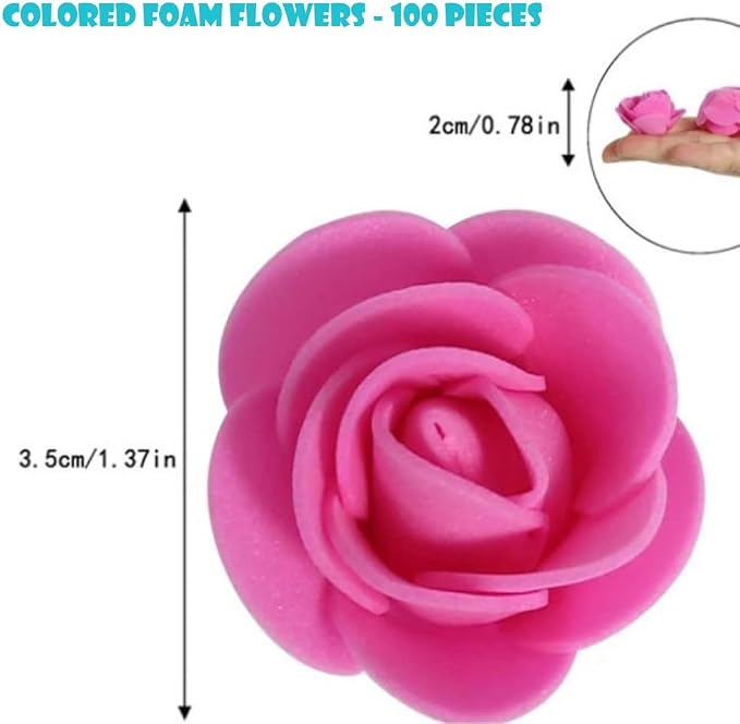 100Pcs Multicolor Foam Rose Heads, Mini Artificial Roses Bulk, Real Touch Fake - Image 2