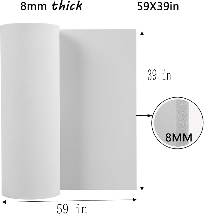 AMZQNART EVA Foam, Cosplay Foam Roll, Size 8mm Thick 39×59in Suitable - Image 2