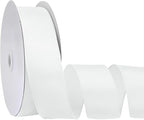White 1.5 Inch Continuous 25 Yards Satin Wired Ribbon by Simplegoal