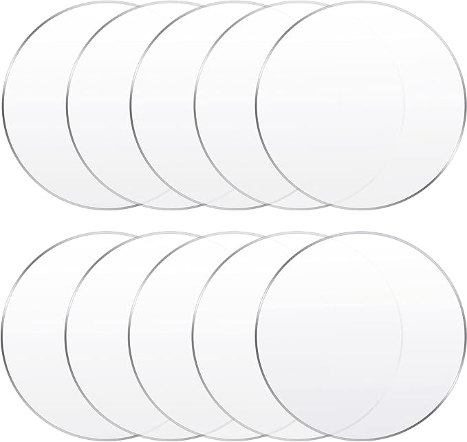 Yalikop 10 Pcs 9 Inch Acrylic Circle Blanks Clear Disc Round Transparent by Yalikop