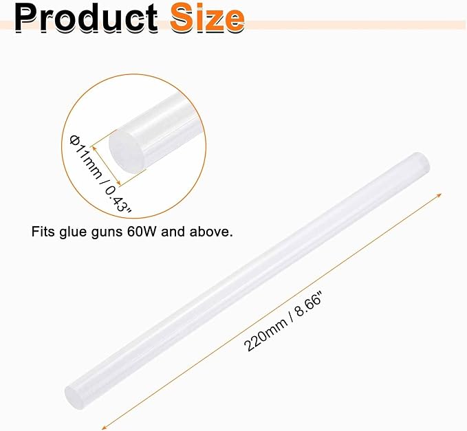 HARFINGTON 10pcs Hot Glue Sticks 0.43" Dia x 8.66" Long EVA Mini Hot Melt - Image 2