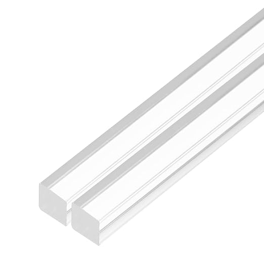 MECCANIXITY 2pcs Acrylic Square Rods 19/32" x 10" Clear Acrylic Dowel Rods by MECCANIXITY