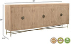 Chateau 6-Door Carved Solid Wood Sideboard in Beige - Image 2