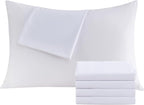 White Pillowcases Standard 4 Pack, 20x26 Pillow Cases by Culve