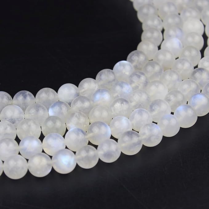 MJDCB Natural Round Stone Beads 4mm Blue Moonstone Loose Gemstone Beads - Image 4