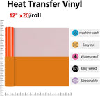 HTVVETUR Glow in The Dark HTV Heat Transfer Vinyl Roll 12 Inch by 20 Feet Iron - Image 2
