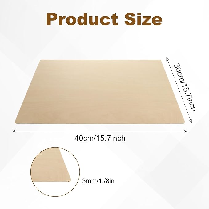 24Pcs 16 x 12 x 1/8 Inch Basswood Sheets, Unfinished Wood Boards, 3mm Basswood - Image 2