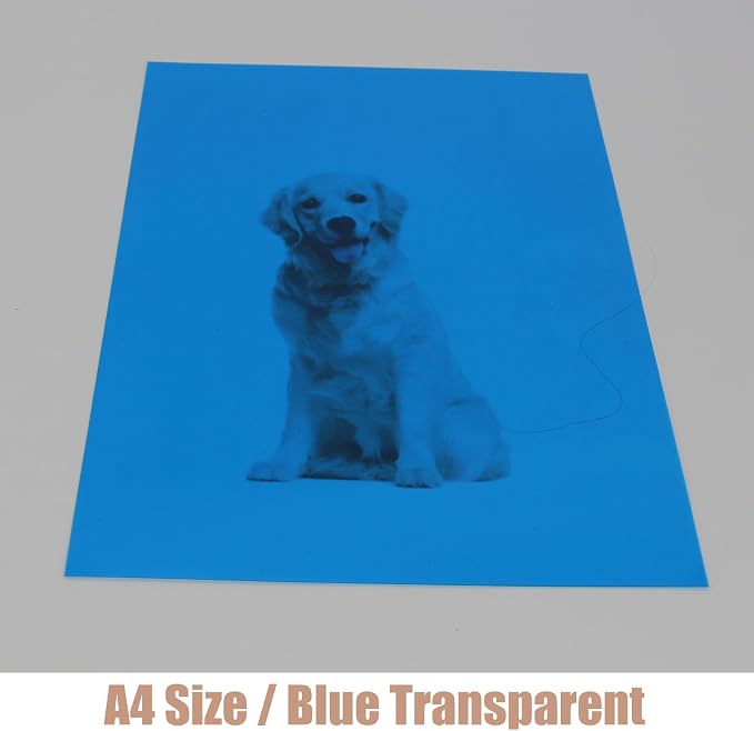 10-Pack A4 Colored PVC Flexible Plastic Sheets, 0.3mm Blue Transparent Film - Image 5
