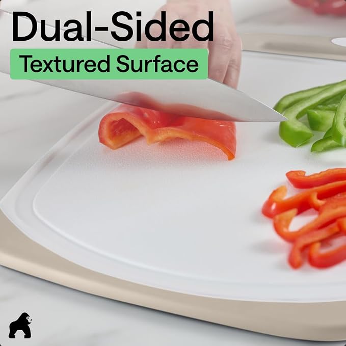 GORILLA GRIP BPA-Free Reversible Kitchen Cutting Board Set of 3, US Designed - Image 6