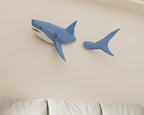 Shark on Wall Paper Sculpture, Left Side, Pre-cut DIY Papercraft Kit, Handmade - Image 2