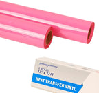 guangyintong Pink Heat Transfer Vinyl HTV Rolls, 2 Rolls 12" x 12ft Iron on by guangyintong