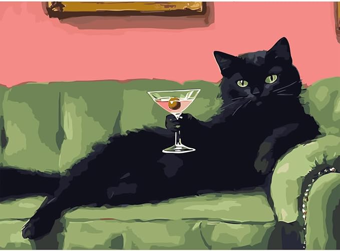 GEMFAMILY Black Cat Paint by Numbers Kit by Unknown