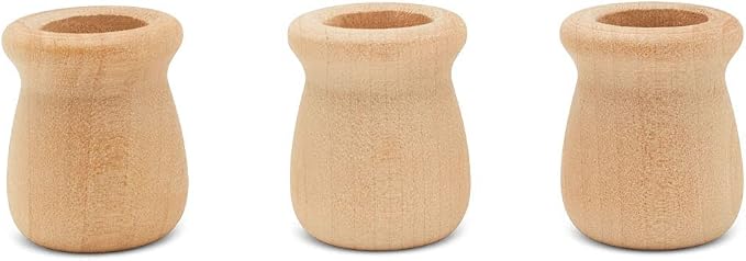 Bean Pot Candle Cups, 1-5/16 Inch, 5/8 Inch Hole, Wood Turnings - Image 4