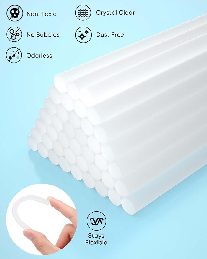 SHALL Mini Hot Glue Sticks, 0.27” Dia x 8” Long - Image 2