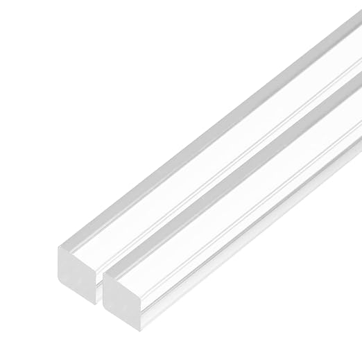 MECCANIXITY 2pcs Acrylic Square Rods 5/16" x 14" Clear Acrylic Dowel Rods by MECCANIXITY