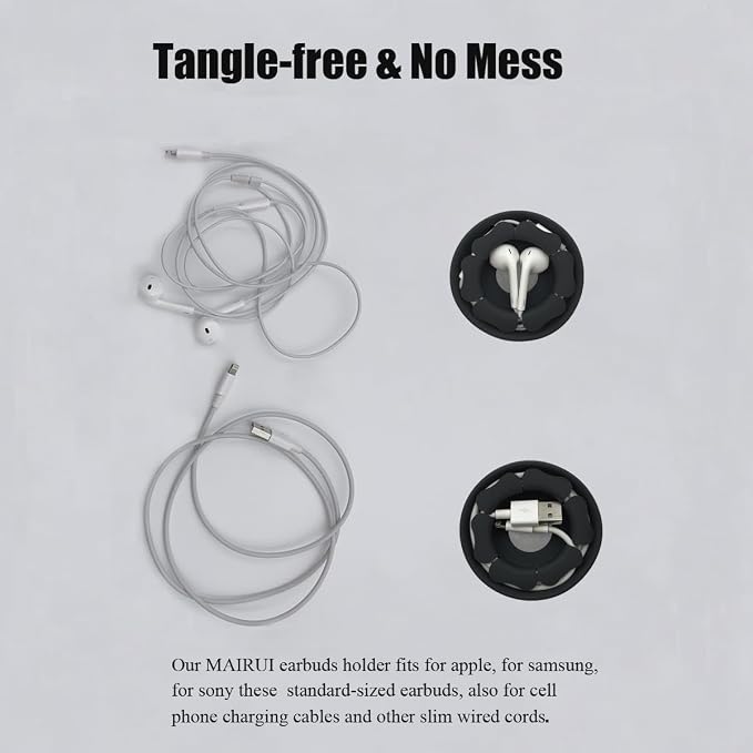 MAIRUI Wired Earbud Case Earphone Headphone Cord Organizer Earbuds Wrap Soft - Image 4
