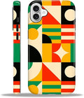 ZHEGAILIAN Case for iPhone 16, Geometric Colors Durable Shockproof Silicone + by Home