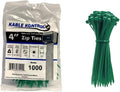 Kable Kontrol Green Zip Ties 4 Inch 1000 Pcs, 18 Lbs Tensile Strength, by KABLEKONTROL%C2%AE