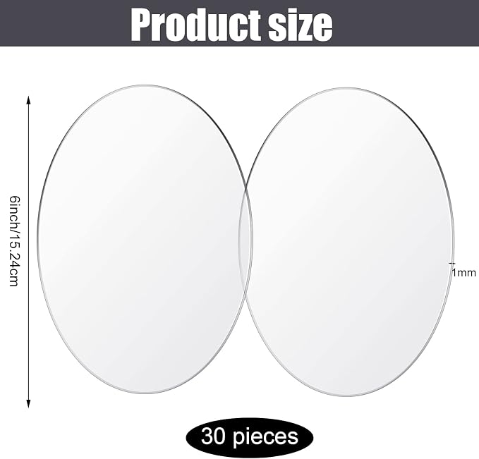 Jetec 30 Pcs 6 Inch Acrylic Circle Blanks Clear Disc Round Transparent Acrylic - Image 2
