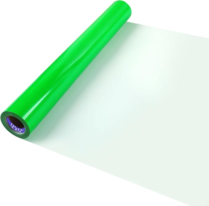 Neon Green HTV Iron on Vinyl 12Inch by 12ft Roll HTV Heat Transfer Vinyl by HTVVETUR