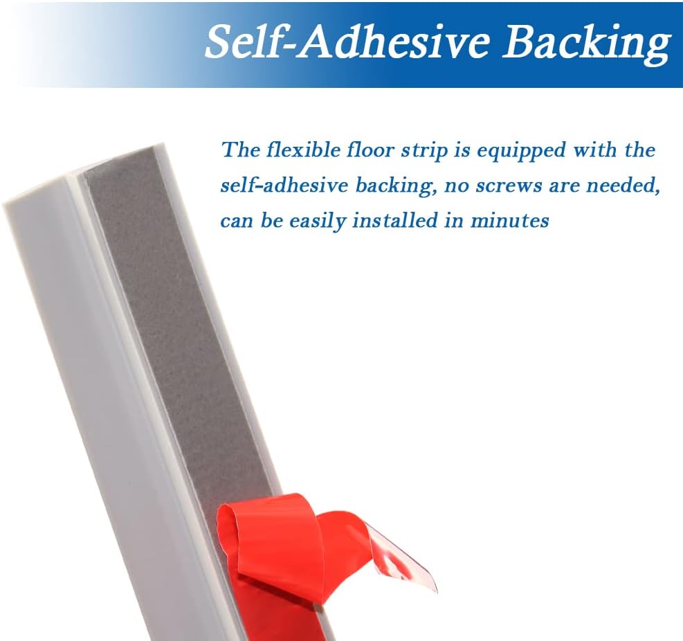 Floor Transition Strip Self Adhesive Carpet & Flooring Transitions Edging Trim Strip PVC Threshold Transitions Suitable for Threshold Height Less Than 5mm (20Ft, Wood Grain Gray-New)