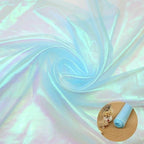 Light Blue Iridescent Organza Fabric - Image 9