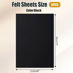 Biaungdo 6 Pcs 8 x 12 Inch Felt Fabric Sheets, - Image 2