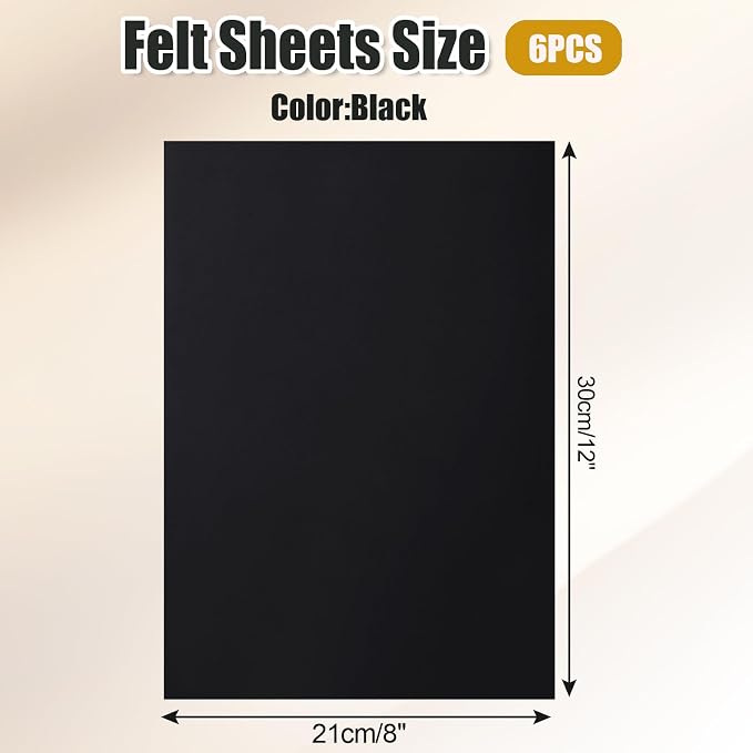Biaungdo 6 Pcs 8 x 12 Inch Felt Fabric Sheets, - Image 2