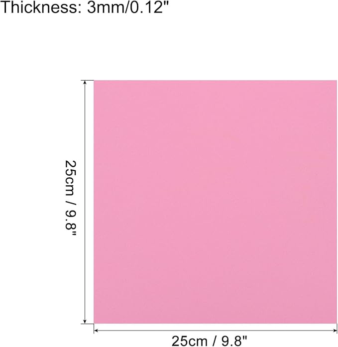 MECCANIXITY EVA Foam Sheets Pink 9.8 Inch x 9.8 Inch 3mm Thick Crafts Foam - Image 2