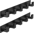 PMMASTO Coat Rack Wall Mount, Coat Hooks Wall Hooks for Hanging, Stainless Steel Coat Hanger Towel Hooks for Bathrooms, Hat Rack (Black 5 Hooks, 2 Pack)