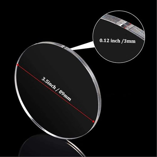 10 Pieces Clear Circle Acrylic Sheet, 1/8" Thickness, 3.5 Inch Plexiglass - Image 2