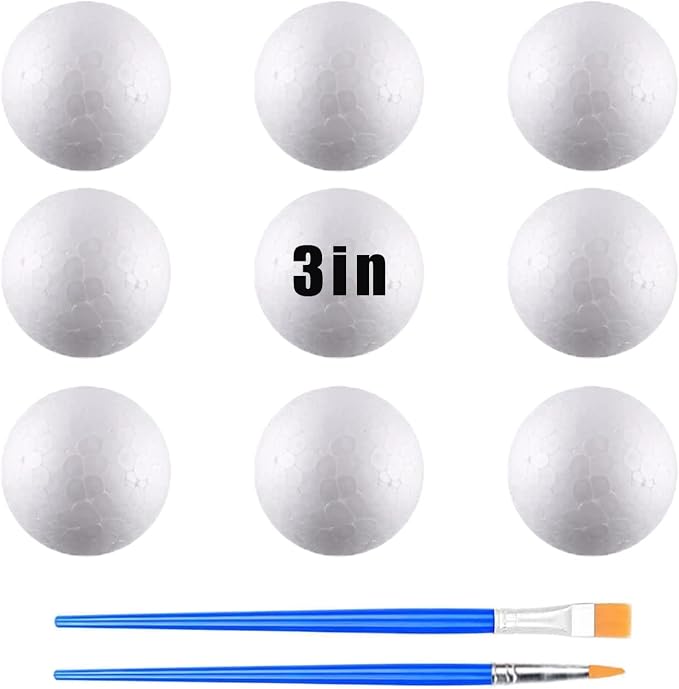 hesmartly 9 Pack 3 Inch Craft Foam Balls by hesmartly