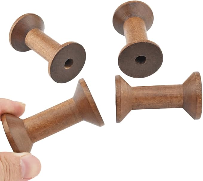 HAHIYO 2.36Inch/6cm 4PCs Light Brown Color Wood Spool by Unknown