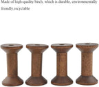 HAHIYO 2.36Inch/6cm 4PCs Light Brown Color Wood Spool - Image 5