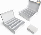 Calenzana 3200-Count Trading Cardboard Storage Boxes 2 Pack, 4 Row White Card by Calenzana