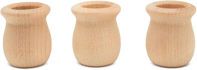 Bean Pot Candle Cups, 1-5/8 Inch, 29/32 Inch Hole, Wood Turnings - Image 4