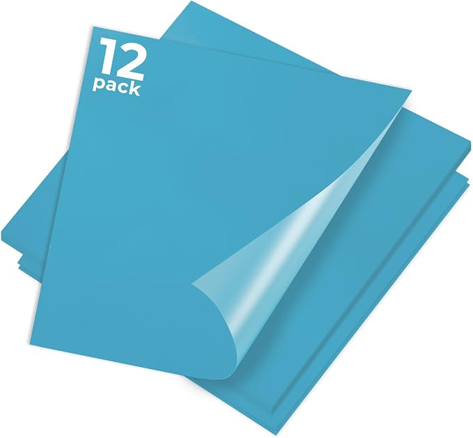 HTVRONT Light Blue Permanent Vinyl 12 Pack 12"x12" Compatible by HTVRONT