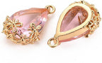 FASHEWELRY 50Pcs Faceted Teardrop Glass Charms Transparent Crystal Drop Pendants - Image 2