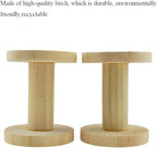 HAHIYO 4Inch/10cm 2PCs Natural Wood Unfinished Wooden Empty Thread Spool Smooth - Image 5