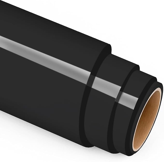 Black Heat Transfer Vinyl 12" x 10ft Black Iron On Vinyl by PrimeVinyl