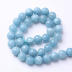 45Pcs 8mm Natural Blue Chalcedony Jades Beads - Image 5