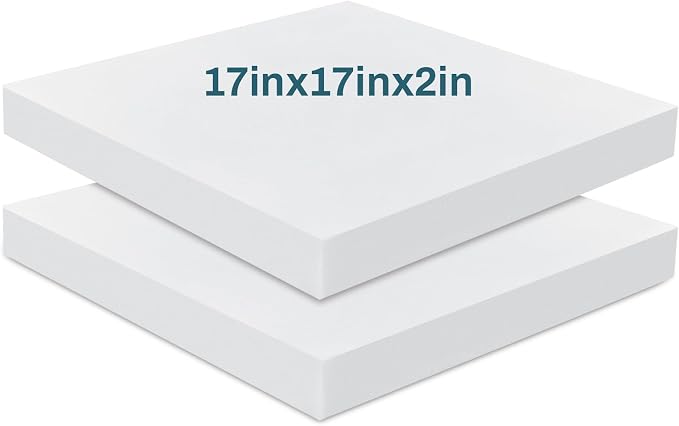 Frienda 2 Pack 2" x 17" x 17"Upholstery High Density Foam Cushion Replacement by Frienda