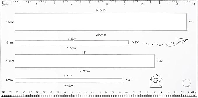 BENECREAT 4 Sizes Measurement Shipping Guide, Acrylic Mail Measurement Ruler by BENECREAT