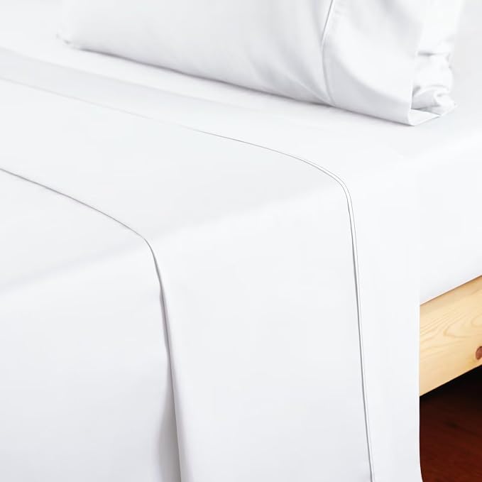 2-Pack Cotton Full Flat Sheet Only, 600 Thread Count 100% Egyptian Cotton Top - Image 7