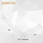 WEWLINE 24×48" Plexiglass Sheets 2-Pack 1/4" Thick, Acrylic Sheets - Image 2