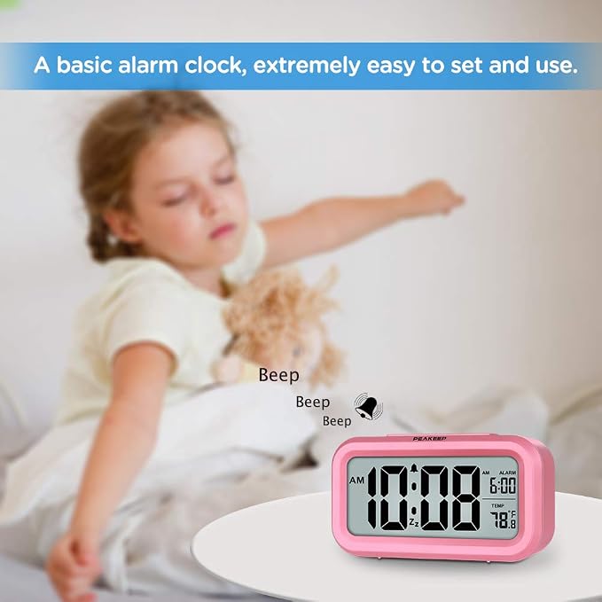 Peakeep Night Light Alarm Clock Battery Operated - Image 2